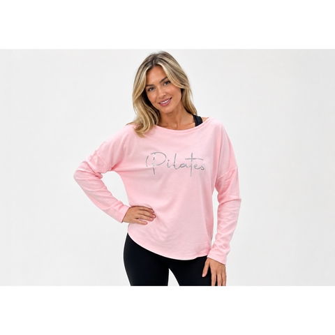Step n Pump Essentials Luxe Baby Pink- Silver  Pilates Top