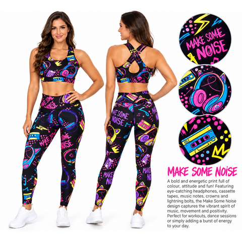Step N Pump UV Reactive Make Some Noise Leggings With Or Without Pockets (Pre-Order)