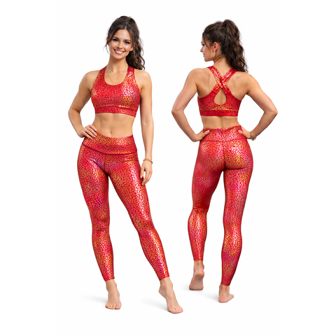 Step n Pump Exclusive Metallic Leopard Crop Top (Choose Your Colour)