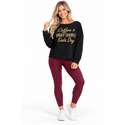 Step n Pump Essentials  Coffee & Baggy Sweater Kinda Day Top (Choose Your Colour)