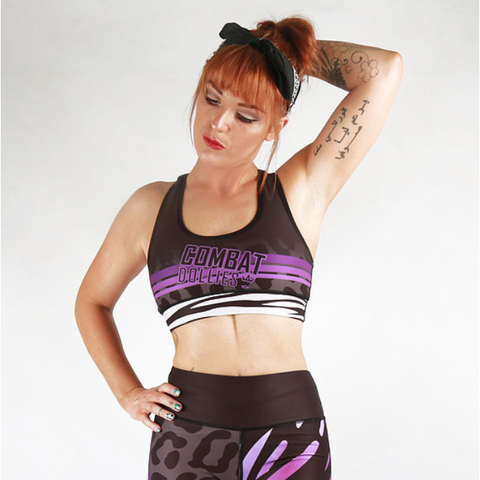 Combat Dollies Wild Purple Sports Bra