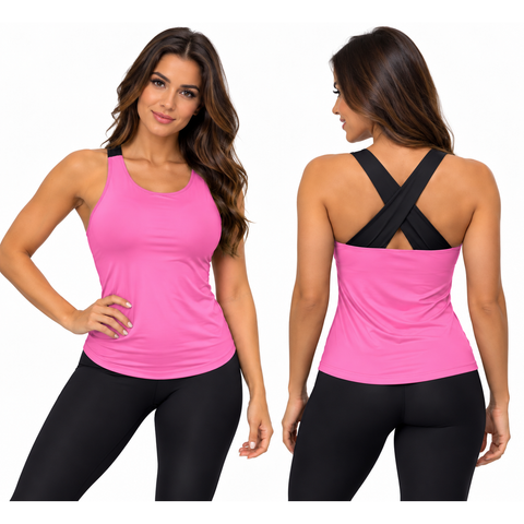 Step n pump SP106A Cross Back Vest Top (Choose Your Colour)