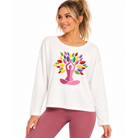 Step n Pump Essentials Luxe White Yoga Tree Cover Up