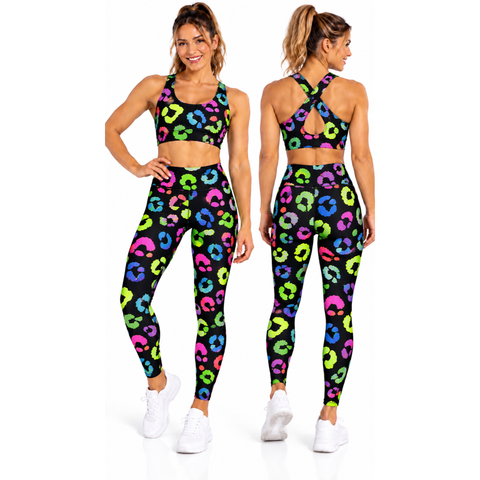 Step n Pump UV Reactive Groovy Panther Leggings With Or Without Pockets (Pre Order)