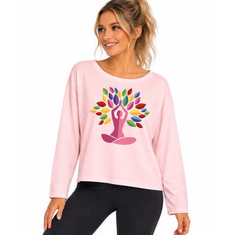 Step n Pump Essentials Luxe Pink Yoga Tree Cover Up Top