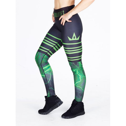 Combat Dollies Green Lightning Fitness Leggings