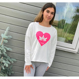 Step n Pump Essentials  Ivory White - Neon Pink Lotus Flower Yoga Top