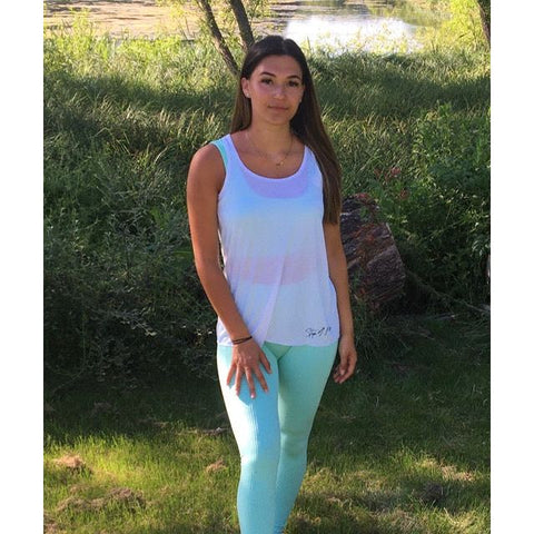 Step n Pump Essentials Plain White Signature  Flowy Vest Top