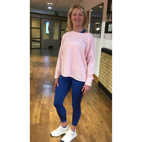 Step n Pump Essentials Luxe Baby Pink- Silver  Pilates Top