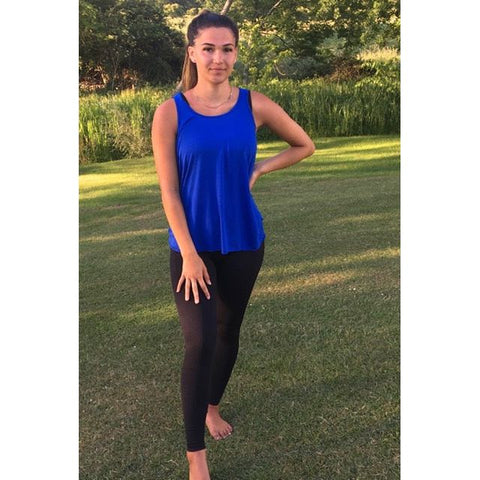 Step n Pump Essentials Plain Royal Blue Signature  Flowy Vest Top