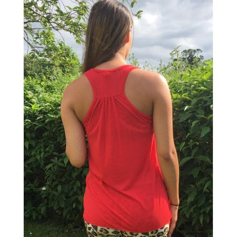 Step n Pump Essentials Red Glitter Heart Flowy Vest Top