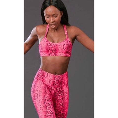 Posto9 Gisele Neon Pomegranate Snake Skin Leggings