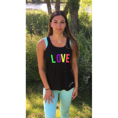 Step n Pump Essentials  Black LOVE Flowy Vest Top