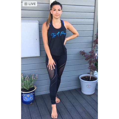 Step n Pump Essentials Black- Neon Blue Signature Layering Vest