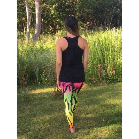 Combat Dollies Exclusive Caribbean Zebra Fitness Leggings