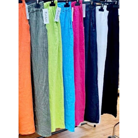 Italian 100% Linen Cropped Bottoms