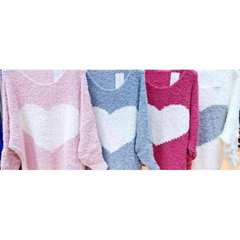 Italian Ultra Soft Boucle Heart Jumper ( Choose your Colour)