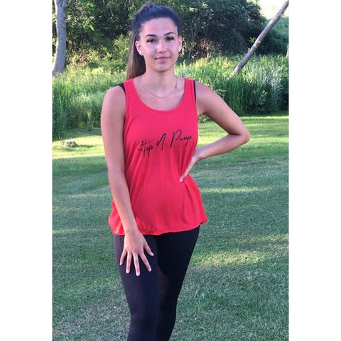Step n Pump Essentials Red- Black  Signature Flowy Vest Top