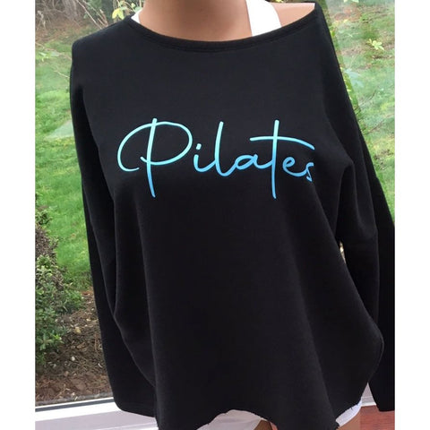 Step n Pump Essentials Luxe Black- Sea Blue Pilates Top