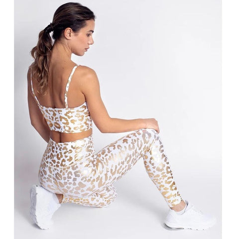 Stepnpump Exclusive Metallic Leopard Top