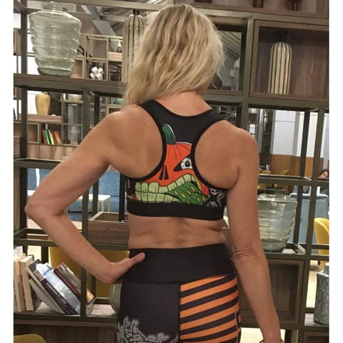 Combat Dollies Halloween Haunted House Sports Bra