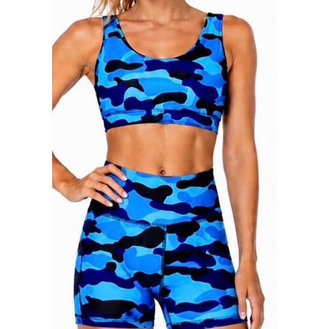 Step n Pump UV Reactive Blue Camouflage Shorts With Pockets (PRE-ORDER)
