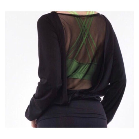 Step n Pump SP274A Mesh Back Long Sleeve Top