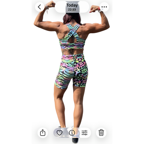 Step n Pump UV Reactive Asymmetric Tiger-Leopard Print Shorts With Pockets