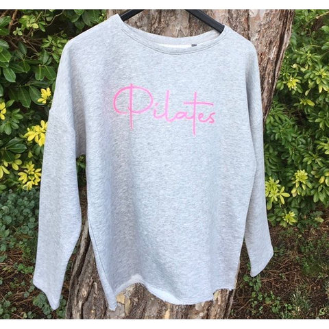 Step n Pump Essentials Luxe Heather Grey- Pink  Pilates Top