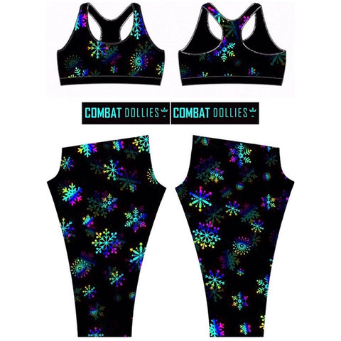 Combat Dollies Exclusive Multi- Coloured Snowflake Fitness Leggings