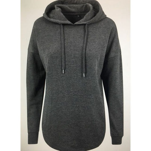 Step n Pump Essentials Loose Charcoal Grey Terry Hoodie