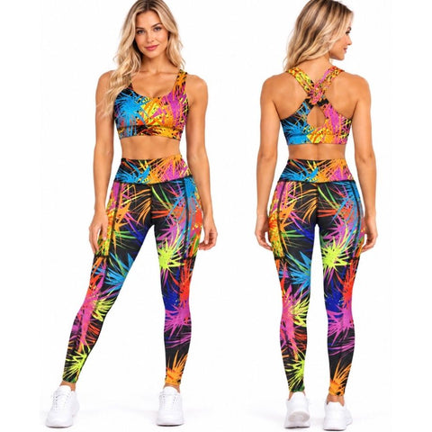 Step n Pump UV Reactive Fireworks Leggings With OR Without Pockets (Pre-Order)