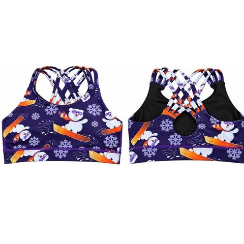 Step n Pump UV Reactive Snowboard Bears Criss Cross Back Top (Pre- Order)