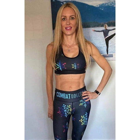 Combat Dollies Exclusive Multi- Coloured Snowflake Sports Bra