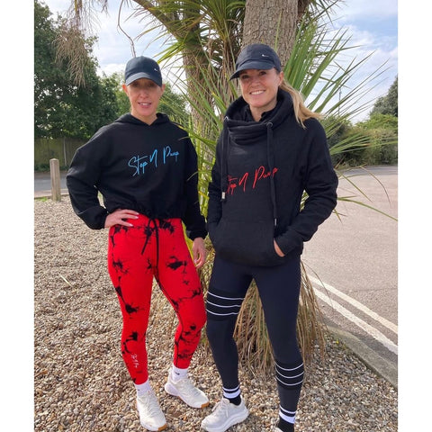 Step n Pump Essentials Black With Red Cross Neck Cosy Hoodie