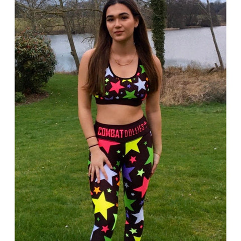 Combat Dollies Exclusive Neon Star Sports Bra