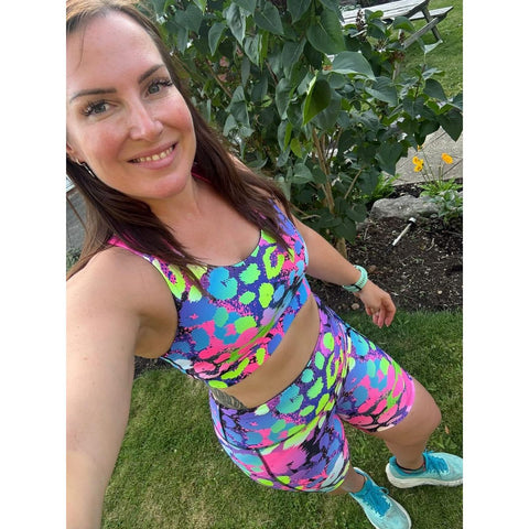 Step n Pump UV Reactive Neon Leopard Shorts With Pockets (Pre - Order)