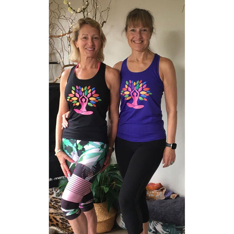 Step n Pump Essentials Black Racer Back Yoga Tree Vest Top