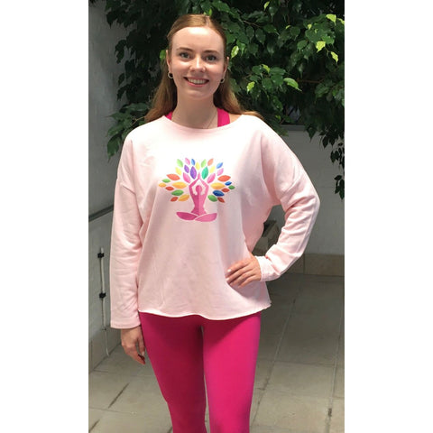 Step n Pump Essentials Luxe Pink Yoga Tree Cover Up Top