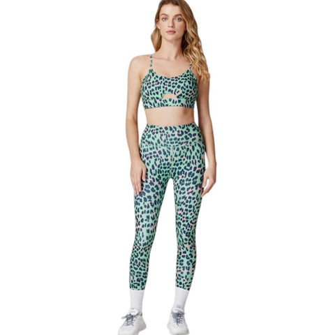 Stepnpump Exclusive Mint Leopard Detailed Crop Top