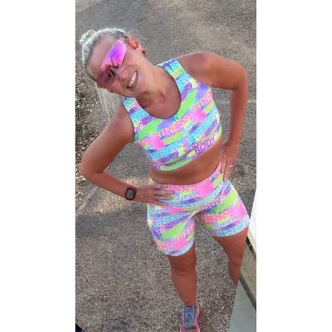 Step n Pump UV Reactive Fitness Girl Shorts With Pockets