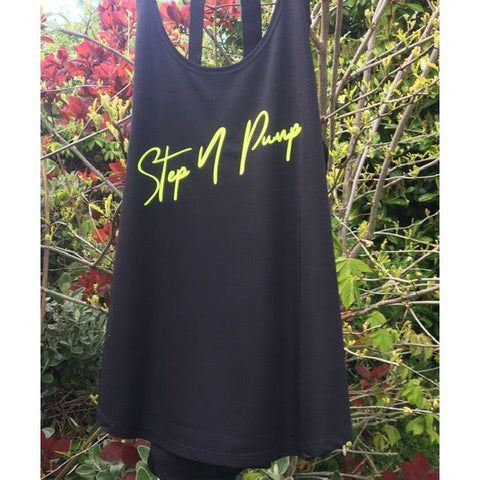 Step n Pump Essentials Black - Neon Yellow Signature Layering Vest