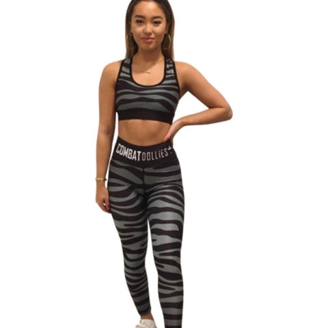 Combat Dollies Grey (khaki) Zebra Sports Bra