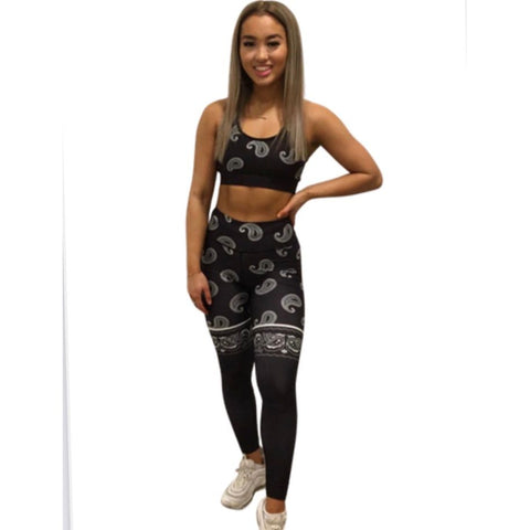 Combat Dollies Black Paisley Sports Bra