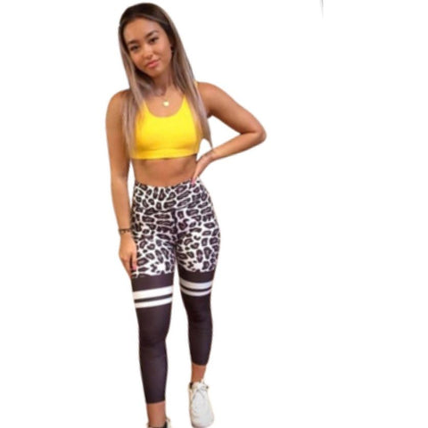Combat Dollies White Leopard Fitness Leggings