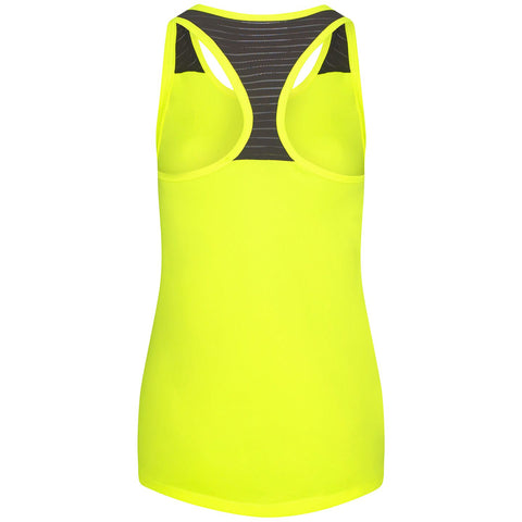 Step n Pump Essentials Electric Yellow Loose Fit Vest  With Black Mesh Racer Back