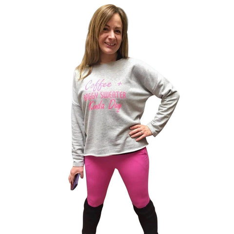 Step n Pump Essentials  Coffee & Baggy Sweater Kinda Day Top (Choose Your Colour)