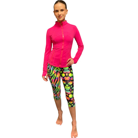 Step n Pump UV Reactive Wild Neon Pop Print Capri