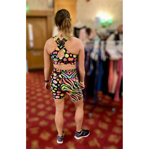 Step n Pump UV Reactive Wild Neon Pop Print Shorts With Pockets