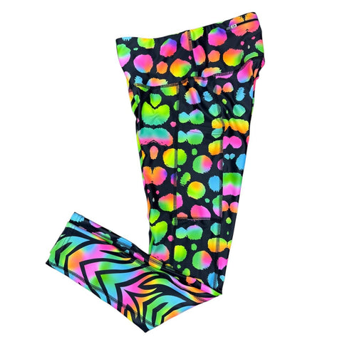 Step n Pump UV Reactive Wild Neon Pop Print Capri